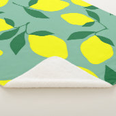 Couverture Sherpa Citron simple, Arrière - plan vert. (3/4)