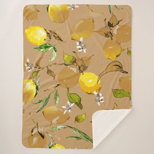 Couverture Sherpa citrons d'aquarelle 33 (Devant)