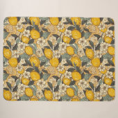 Couverture Sherpa Citrons d'été et fleurs blanches (Devant (Horizontal))