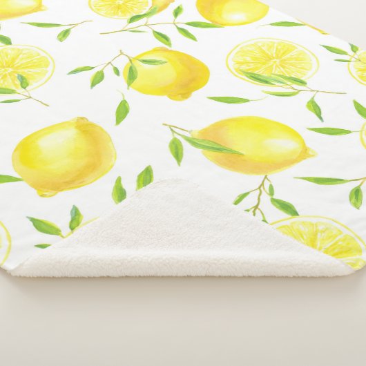 Couverture Sherpa Citrons et feuilles (3/4)