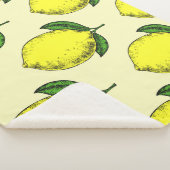 Couverture Sherpa Citrons et feuilles : motif d'été. (3/4)