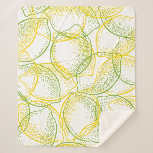 Couverture Sherpa Citrons et Limes : Motif frais. (Devant)