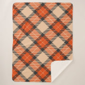 Couverture Sherpa Citrouille d'automne classique Orange Brown Tartan (Devant)