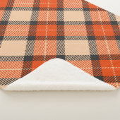 Couverture Sherpa Citrouille d'automne classique Orange Brown Tartan (3/4)