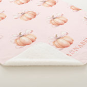 Couverture Sherpa Citrouille de Bow rose (3/4)