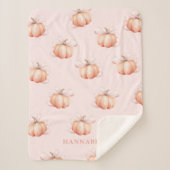 Couverture Sherpa Citrouille de Bow rose (Devant)