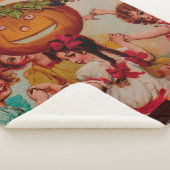 Couverture Sherpa Citrouille de la fête d'Halloween vintage (3/4)