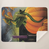 Couverture Sherpa Citrouille Dragon Cauldron Halloween (Devant (Horizontal))