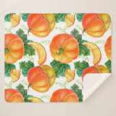 Couverture Sherpa Citrouille orange sur arrière - plan blanc. Patte  (Devant (Horizontal))