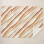 Couverture Sherpa Citrouille Rayures Latte Pêche   (Devant (Horizontal))