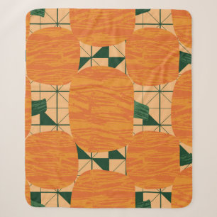 Couverture Sherpa Citrouille : Triangle géométrique rétro.
