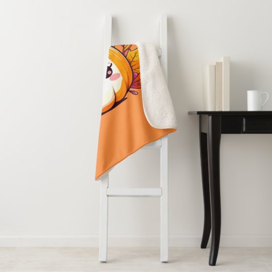 Couverture Sherpa Citrouille Unicorn mignon (En situation)