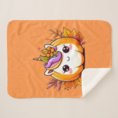 Couverture Sherpa Citrouille Unicorn mignon (Devant (Horizontal))
