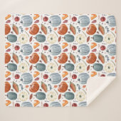 Couverture Sherpa Citrouilles d'automne et feuilles d'automne Motif (Devant (Horizontal))