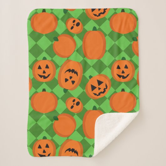 Couverture Sherpa Citrouilles d'Halloween (Devant)