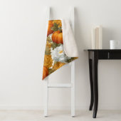 Couverture Sherpa Citrouilles et chrysanthèmes Automne Design (En situation)