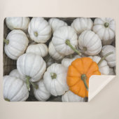 Couverture Sherpa Citrouilles fantômes avec un orange sournois (Devant (Horizontal))