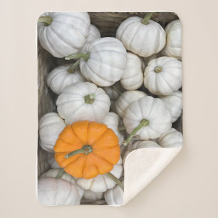 Couverture Sherpa Citrouilles fantômes avec un orange sournois