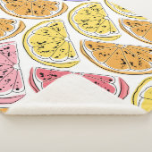 Couverture Sherpa Citrus citron vintage Texture d'été (3/4)