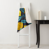 Couverture Sherpa Citrus lime lemon doodle hand drawn pattern backgr (En situation)