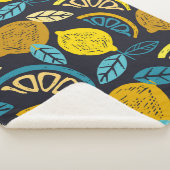 Couverture Sherpa Citrus lime lemon doodle hand drawn pattern backgr (3/4)
