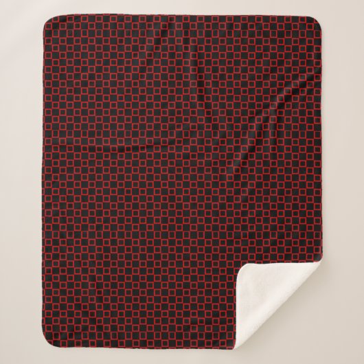 Couverture Sherpa Clair classique noir et rouge Sherpa Blanket (Devant)