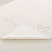 Couverture Sherpa Clair Élégant Minimal Simple Clush Pink Heart (3/4)