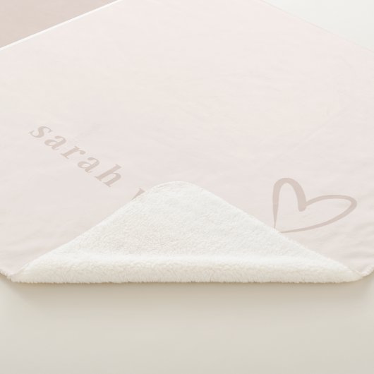 Couverture Sherpa Clair Élégant Minimal Simple Clush Pink Heart (3/4)