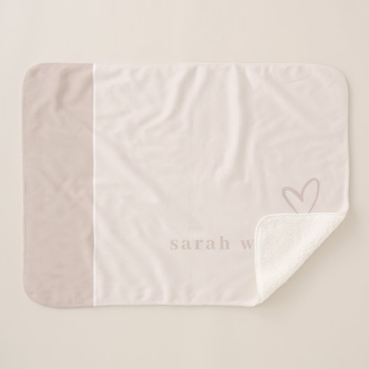 Couverture Sherpa Clair Élégant Minimal Simple Clush Pink Heart (Devant (Horizontal))