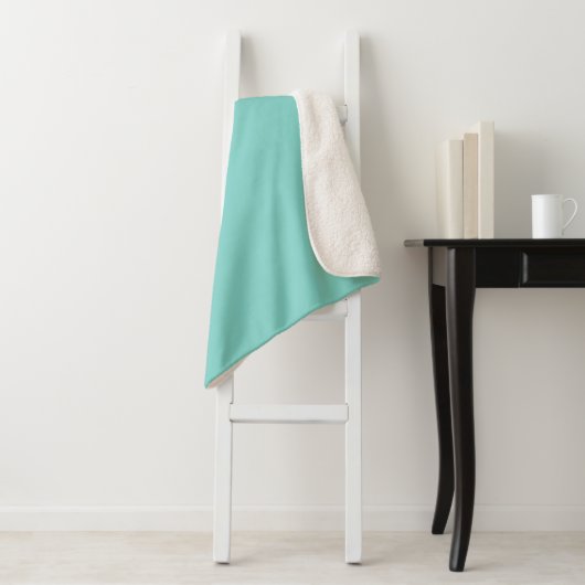 Couverture Sherpa Clair Turquoise Sherpa Blanket (En situation)