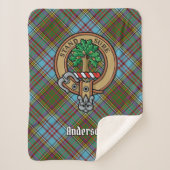Couverture Sherpa Clan Anderson Crest sur Tartan (Devant)