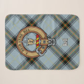 Couverture Sherpa Clan Bell Crest sur Tartan (Devant (Horizontal))