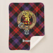 Couverture Sherpa Clan Brown Crest sur Tartan (Devant)