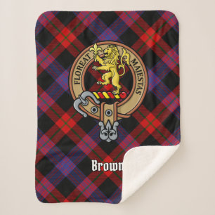 Couverture Sherpa Clan Brown Crest sur Tartan