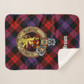 Couverture Sherpa Clan Brown Crest sur Tartan (Devant (Horizontal))