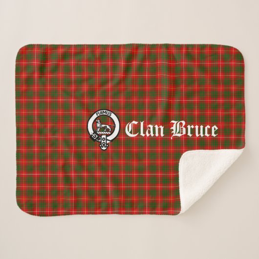 Couverture Sherpa Clan Bruce Crest Badge et Tartan (Devant (Horizontal))