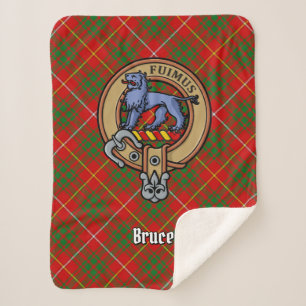 Couverture Sherpa Clan Bruce Crest sur Tartan