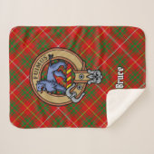 Couverture Sherpa Clan Bruce Crest sur Tartan (Devant (Horizontal))
