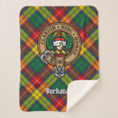 Couverture Sherpa Clan Buchanan Crest sur Tartan (Devant)