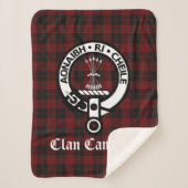 Couverture Sherpa Clan Cameron Crest Badge et Tartan (Devant)