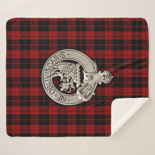 Couverture Sherpa Clan Campbell Crest & Armaddie Tartan (Devant (Horizontal))