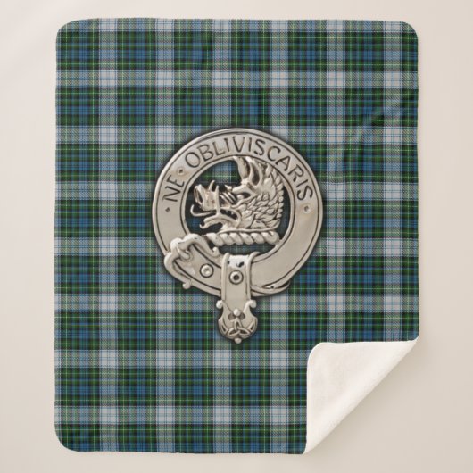 Couverture Sherpa Clan Campbell Crest & Dress Tartan (Devant)
