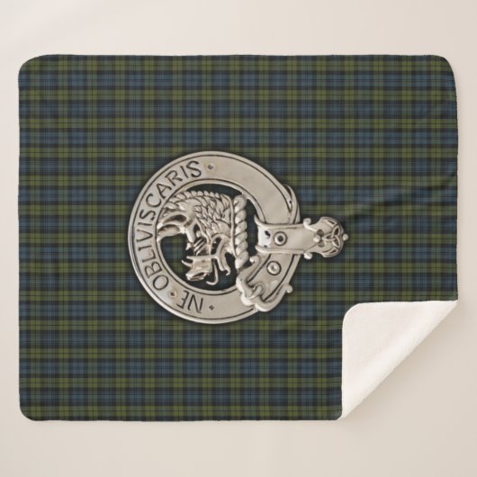 Couverture Sherpa Clan Campbell Crest & Tartan (Devant (Horizontal))