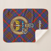 Couverture Sherpa Clan Carnegie Crest sur Tartan (Devant (Horizontal))