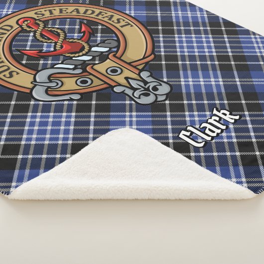 Couverture Sherpa Clan Clark Crest sur Tartan (3/4)