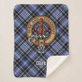 Couverture Sherpa Clan Clark Crest sur Tartan (Devant)