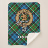 Couverture Sherpa Clan Colquhoun Crest sur Tartan (Devant)