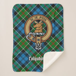 Couverture Sherpa Clan Colquhoun Crest sur Tartan