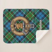 Couverture Sherpa Clan Colquhoun Crest sur Tartan (Devant (Horizontal))