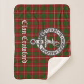Couverture Sherpa Clan Crawford Crest Badge et Tartan (Devant)